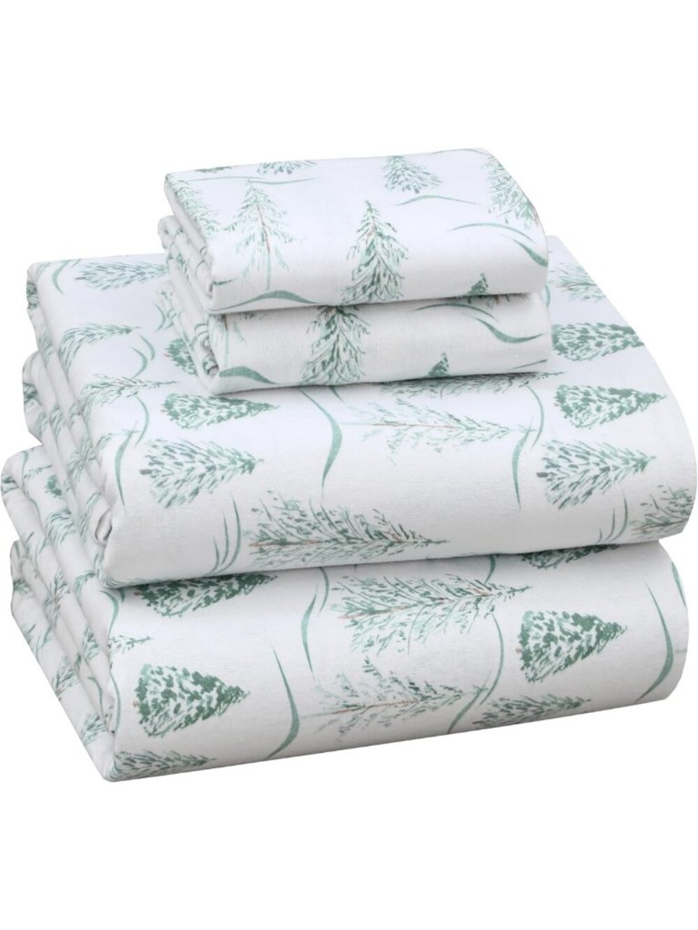 Cozy Full Size Flannel Sheet Set - Alpine Serenity Design, Soft & Warm Bedding